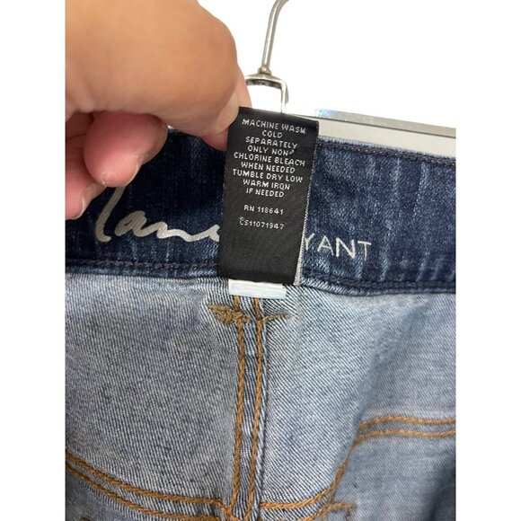 LANE BRYANT Jeans Genius Fit Straight Leg Blue Factory Distressed Women’s 18 AVG - Picture 5 of 5